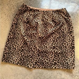 Apostrophe, Y2K Velour Leopard Print Mini Skirt, size 10
